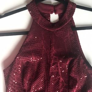 Burgundy sequin dress